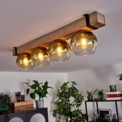 Lampes Dorées-hofstein Plafonnier Verre 15cm Montgomery Écru, Noir, 4 lumières