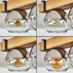 Luminaires Scandinaves-hofstein Plafonnier Verre 15cm Montgomery Écru, Noir, 4 lumières