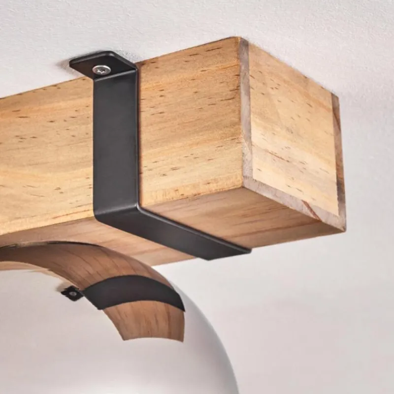 hofstein Plafonnier Verre 15cm Montgomery Écru, Noir, 4 lumières