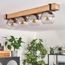 hofstein Plafonnier Verre 15cm Montgomery Écru, Noir, 4 lumières