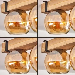 hofstein Plafonnier Verre 15cm Montgomery Écru, Noir, 4 lumières