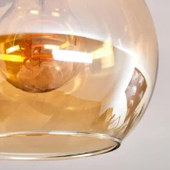 hofstein Plafonnier Verre 15cm Montgomery Écru, Noir, 4 lumières