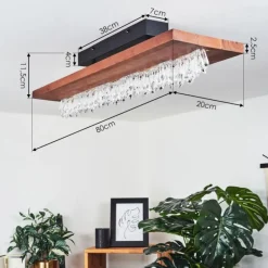 Lampes En Bois-hofstein Plafonnier Versoix LED Noir, 1 lumière