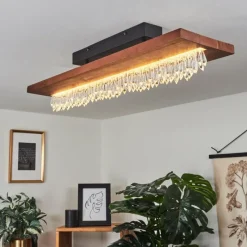 Lampes En Bois-hofstein Plafonnier Versoix LED Noir, 1 lumière