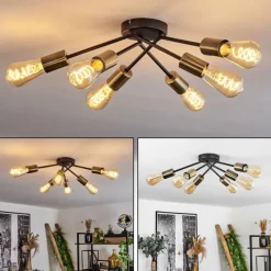 hofstein Plafonnier Vestjelland Laiton, Noir, 6 lumières