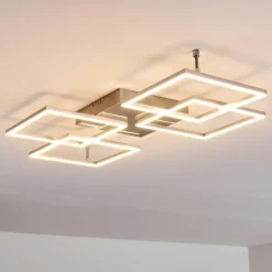 hofstein Plafonnier Veyrier LED Acier brossé, 4 lumières