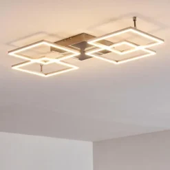hofstein Plafonnier Veyrier LED Acier brossé, 4 lumières