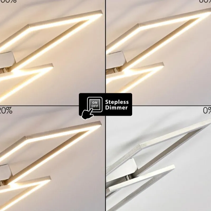 hofstein Plafonnier Veyrier LED Acier brossé, 2 lumières