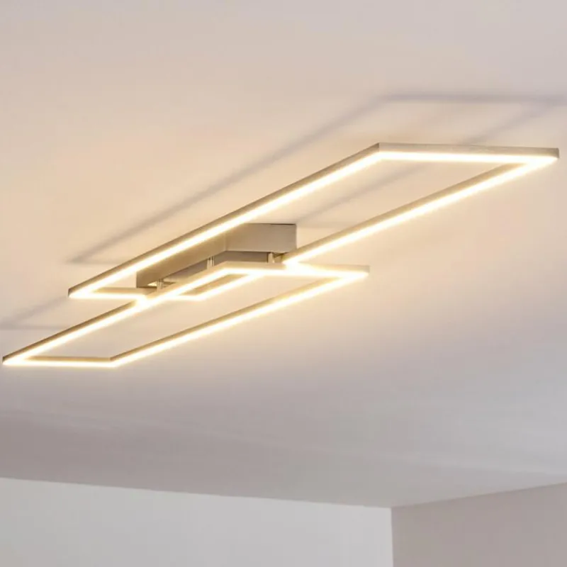 hofstein Plafonnier Veyrier LED Acier brossé, 2 lumières* Éclairage Led