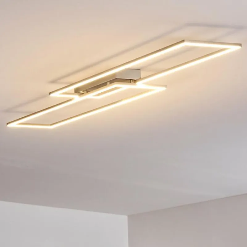 hofstein Plafonnier Veyrier LED Acier brossé, 2 lumières* Éclairage Led