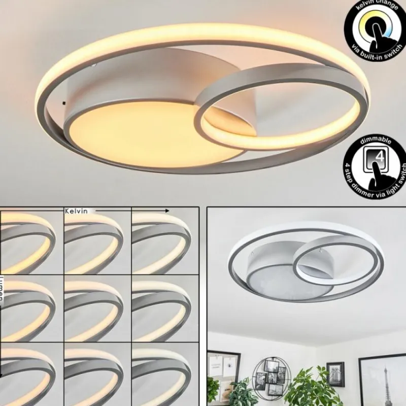 hofstein Plafonnier Vignier LED Titane, 1 lumière