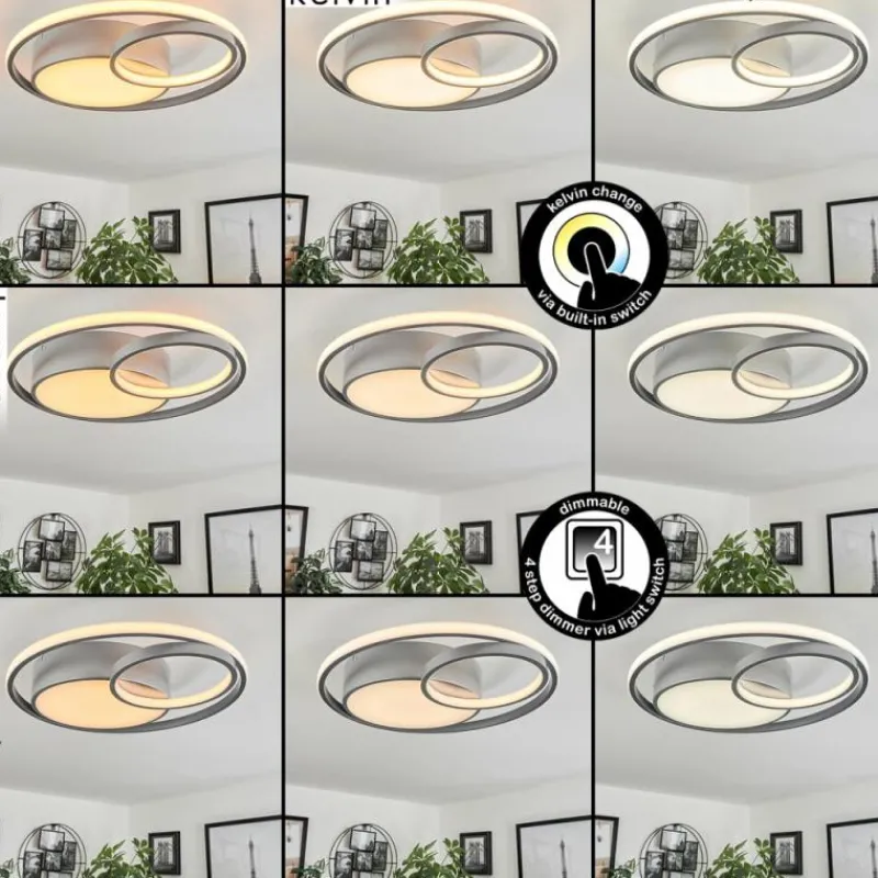 hofstein Plafonnier Vignier LED Titane, 1 lumière