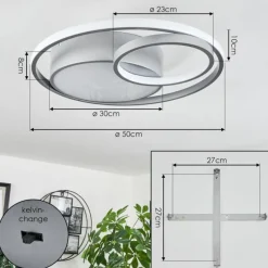 hofstein Plafonnier Vignier LED Titane, 1 lumière