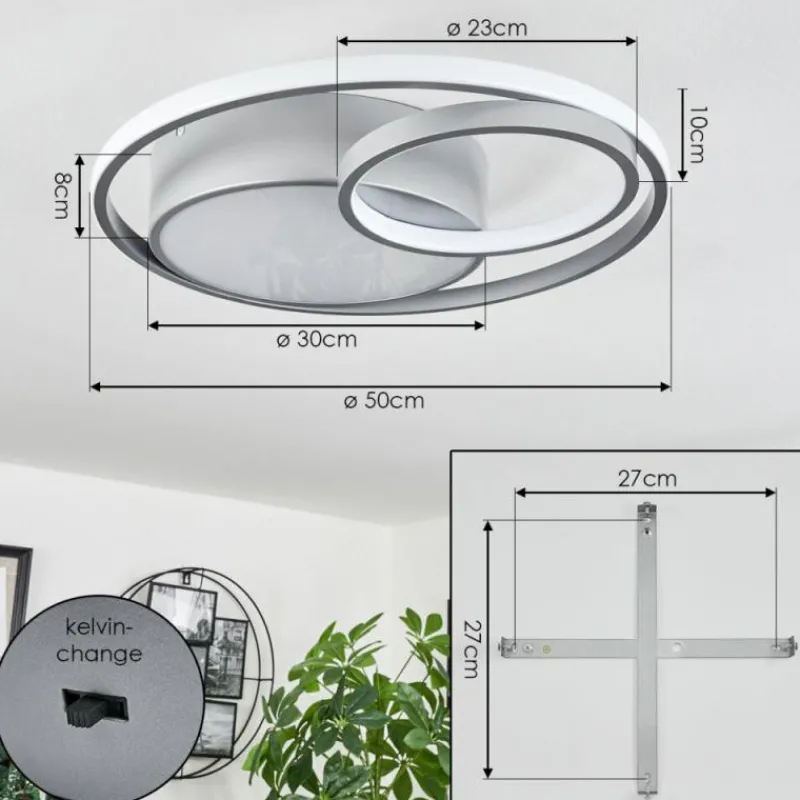 hofstein Plafonnier Vignier LED Titane, 1 lumière