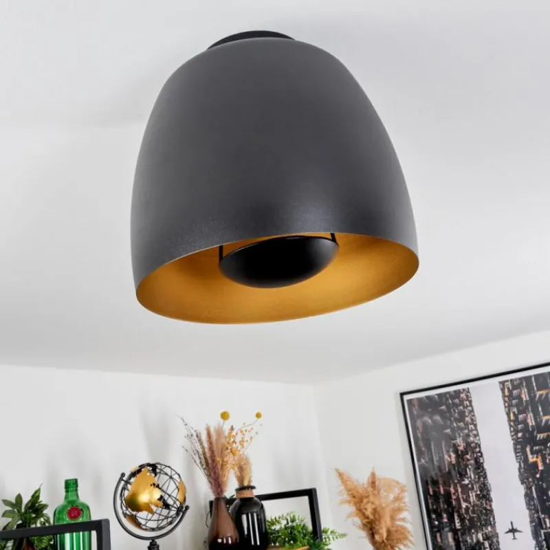 Lampes Dorées-hofstein Plafonnier Viking Noir, 1 lumière