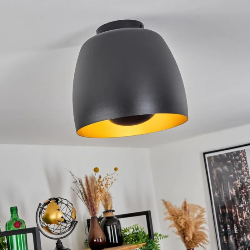 Lampes Dorées-hofstein Plafonnier Viking Noir, 1 lumière