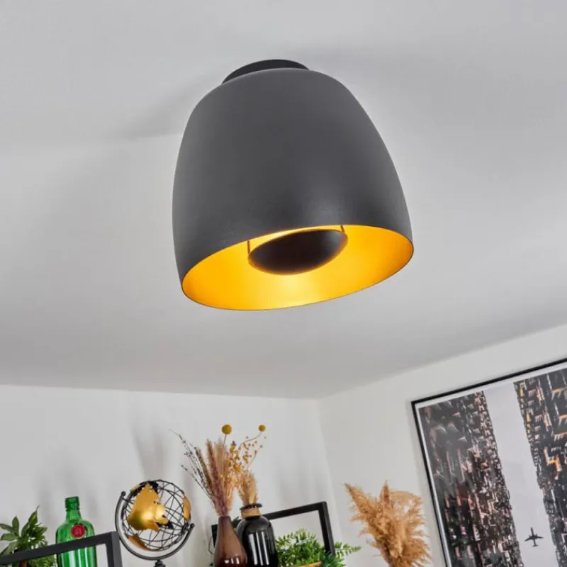 Lampes Dorées-hofstein Plafonnier Viking Noir, 1 lumière