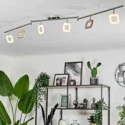 hofstein Plafonnier Villenauxe LED Nickel mat, 6 lumières