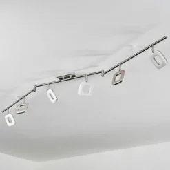 hofstein Plafonnier Villenauxe LED Nickel mat, 6 lumières