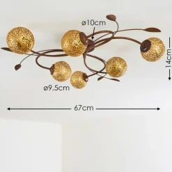 Lampes Art Déco-hofstein Plafonnier Virga Brun, 6 lumières