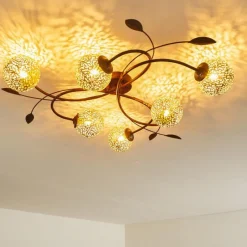 Lampes Art Déco-hofstein Plafonnier Virga Brun, 6 lumières