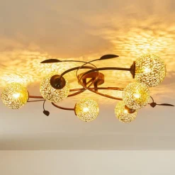 Lampes Art Déco-hofstein Plafonnier Virga Brun, 6 lumières