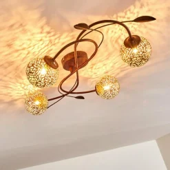 Lampes Dorées-hofstein Plafonnier Virga Rouille, 4 lumières