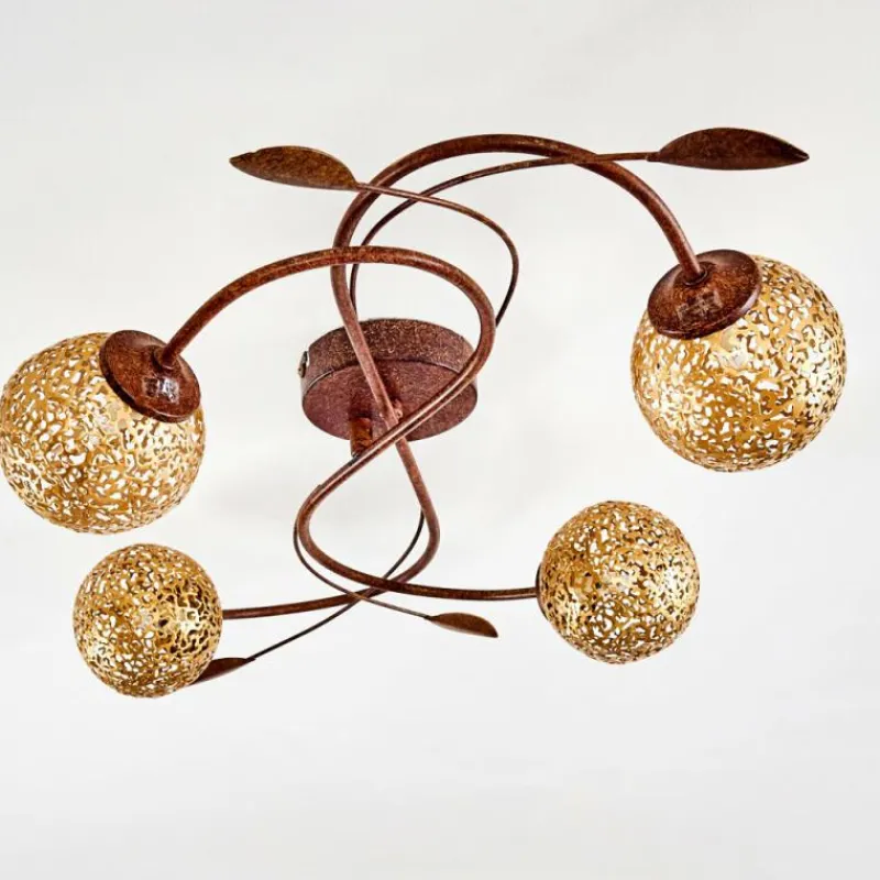 Lampes Dorées-hofstein Plafonnier Virga Rouille, 4 lumières