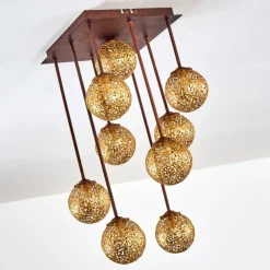 Lampes Dorées-hofstein Plafonnier Virga Rouille, 9 lumières