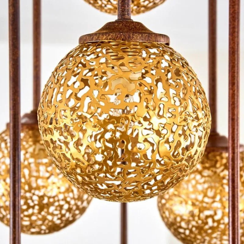 Lampes Dorées-hofstein Plafonnier Virga Rouille, 9 lumières