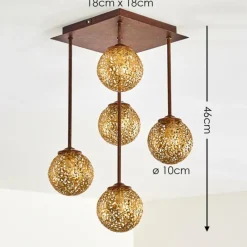 Lampes Dorées-hofstein Plafonnier Virga Rouille, 5 lumières