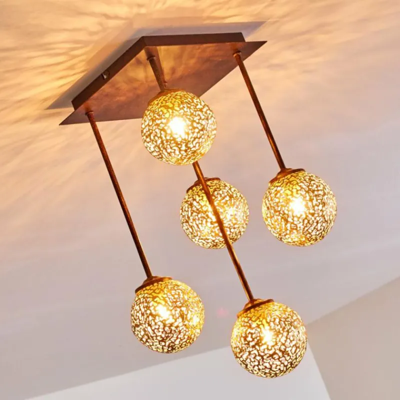 Lampes Dorées-hofstein Plafonnier Virga Rouille, 5 lumières