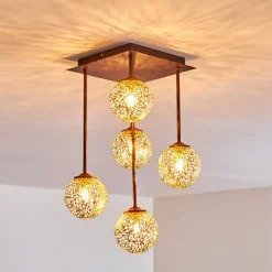 Lampes Dorées-hofstein Plafonnier Virga Rouille, 5 lumières