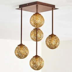 Lampes Dorées-hofstein Plafonnier Virga Rouille, 5 lumières