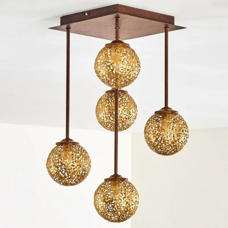 Lampes Dorées-hofstein Plafonnier Virga Rouille, 5 lumières