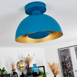 Lampes Dorées-hofstein Plafonnier Vivian Bleu, 1 lumière