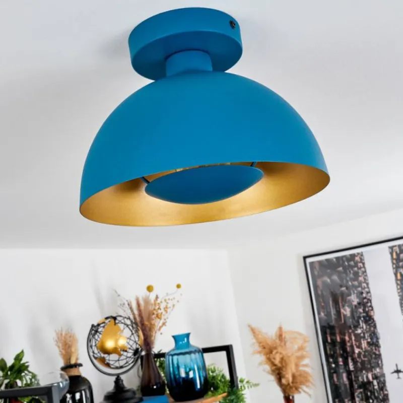 Lampes Dorées-hofstein Plafonnier Vivian Bleu, 1 lumière