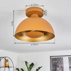 Lampes Dorées-hofstein Plafonnier Vivian Ocre, 1 lumière