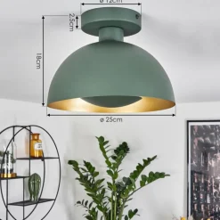 Lampes Dorées-hofstein Plafonnier Vivian Vert, 1 lumière