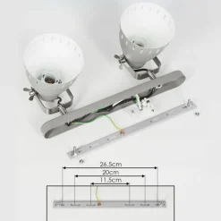 hofstein Plafonnier Vlissingen Chrome, Gris, 2 lumières