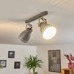 hofstein Plafonnier Vlissingen Chrome, Gris, 2 lumières