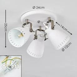 hofstein Plafonnier Vlissingen Nickel mat, Blanc, 3 lumières* Spots Et Projecteurs