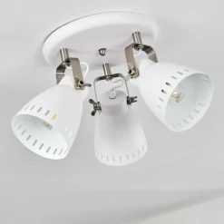 hofstein Plafonnier Vlissingen Nickel mat, Blanc, 3 lumières* Spots Et Projecteurs