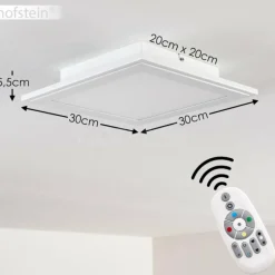 hofstein Plafonnier Voisines LED Blanc, 1 lumière, Télécommandes, Changeur de couleurs