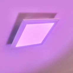 hofstein Plafonnier Voisines LED Blanc, 1 lumière, Télécommandes, Changeur de couleurs