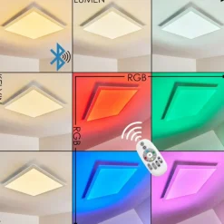 hofstein Plafonnier Voisines LED Blanc, 1 lumière, Télécommandes, Changeur de couleurs