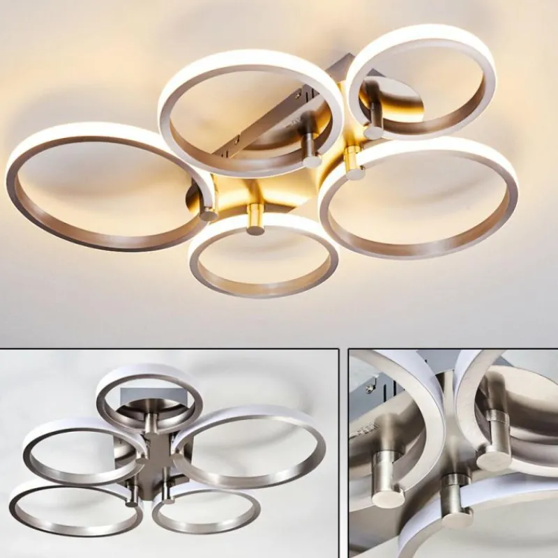 hofstein Plafonnier Volonne LED Argenté, 5 lumières* Éclairage Led