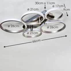 hofstein Plafonnier Volonne LED Argenté, 5 lumières* Éclairage Led