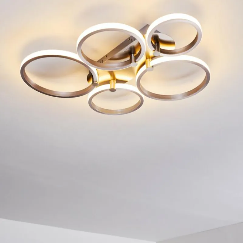 hofstein Plafonnier Volonne LED Argenté, 5 lumières* Éclairage Led