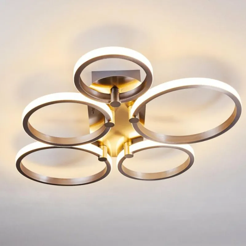 hofstein Plafonnier Volonne LED Argenté, 5 lumières* Éclairage Led